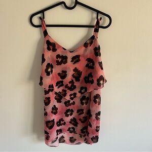 Y2K pink leopard print tank